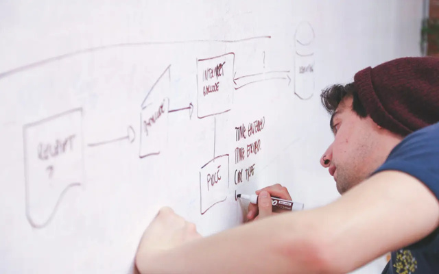 Etudiant de prépa au tableau pendant une khôlle