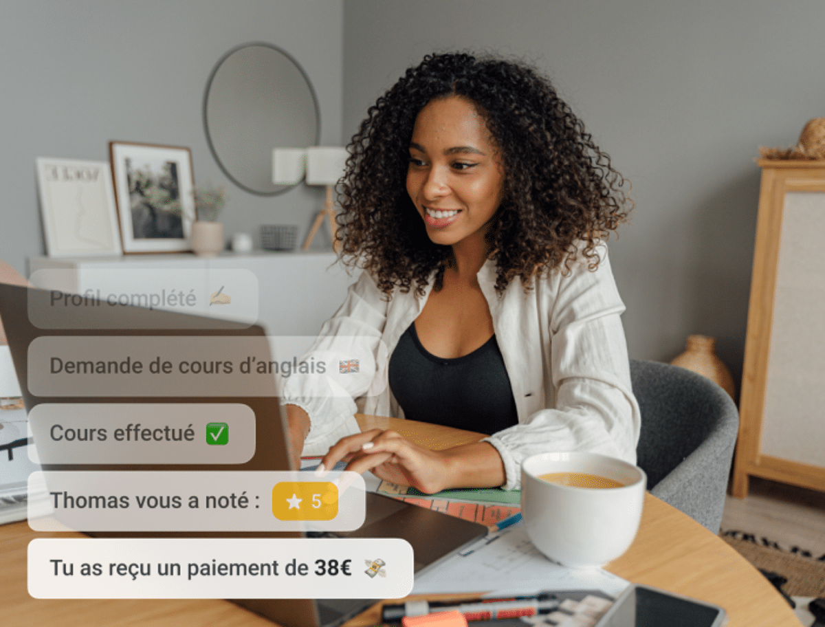 Étudiante qui donne des cours particuliers