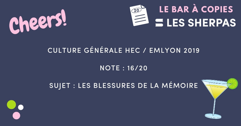 Corrigé de Culture Générale HEC / emlyon 2019 noté 16/20 