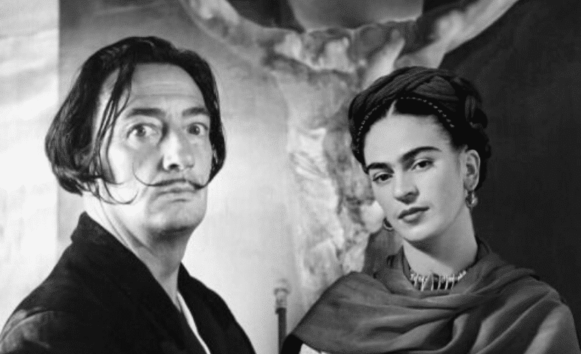 mitos y heroes foto salvador dali con frida kahlo