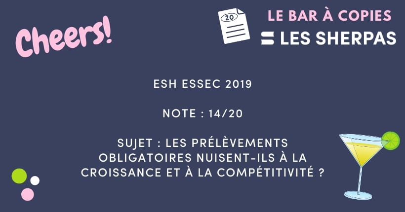Corrigé ESH ESSEC 2019 noté 14/20