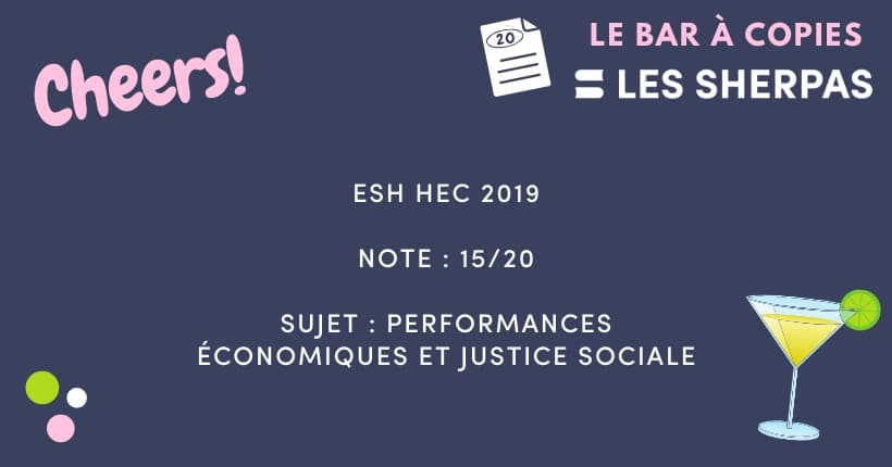 Corrigé ESH HEC 2019 noté 15/20