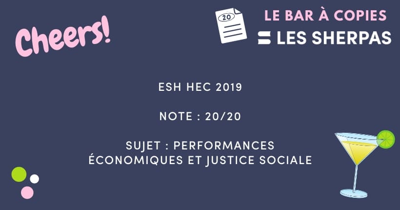 Corrigé ESH HEC 2019 noté 20/20