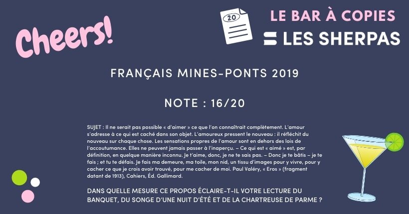 Corrigé de Français Mines-Ponts 2019 noté 16/20