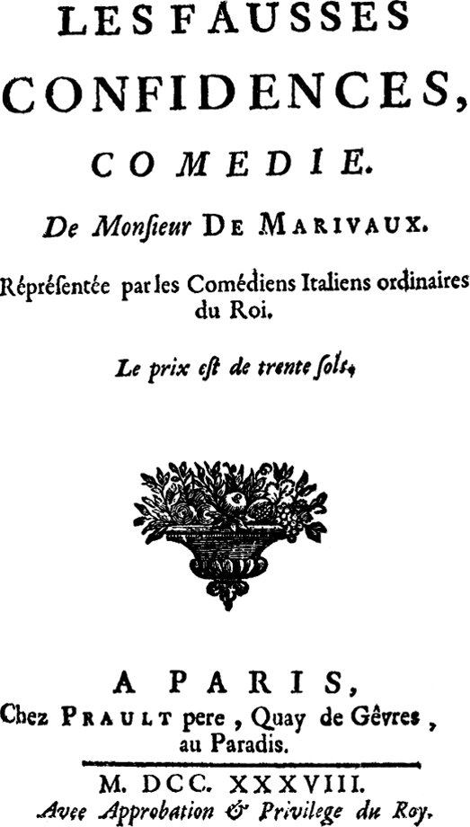 Les fausses confidences de Marivaux - L’édition princeps