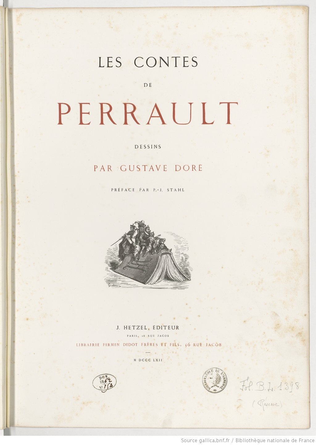 couverture d'une première édition des contes de Perrault