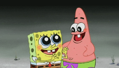 Bob l'éponge et Patrick sont contents.